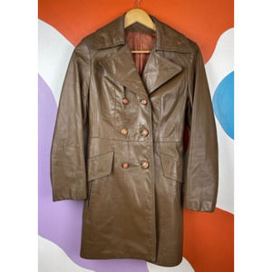 VTG 70s Leather Jacket Leathercraft Process of America Womens 8 Brown NYC